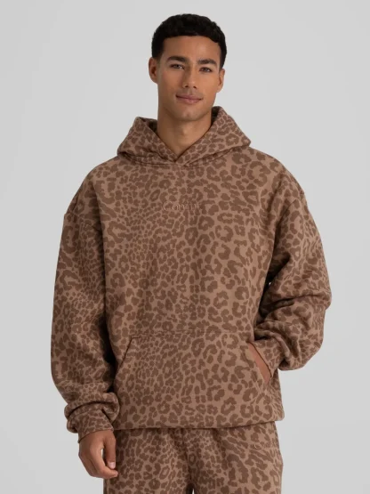 Pullover Hoodie - Mocha Leopard