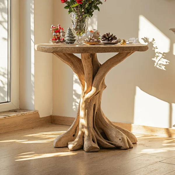 Reclaimed Wood End Table Living Edge Table Xmas Decor