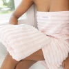 Ribbed Bath Towels, 4-Pack - Pink