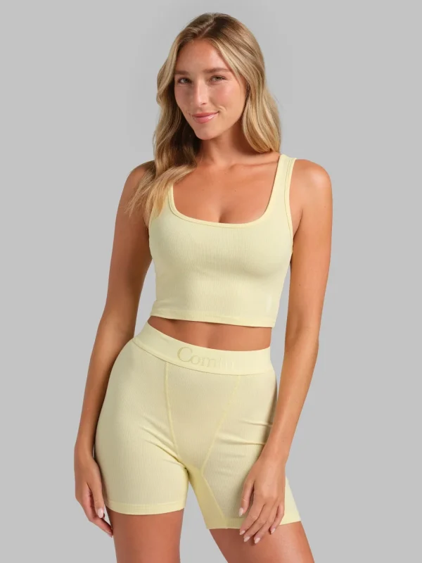 Ribbed Cropped Tank Top - Snow