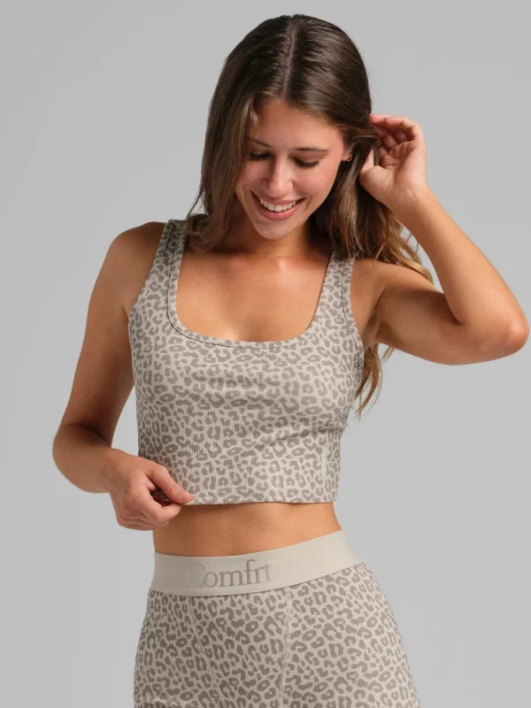 Ribbed Cropped Tank Top - Snow