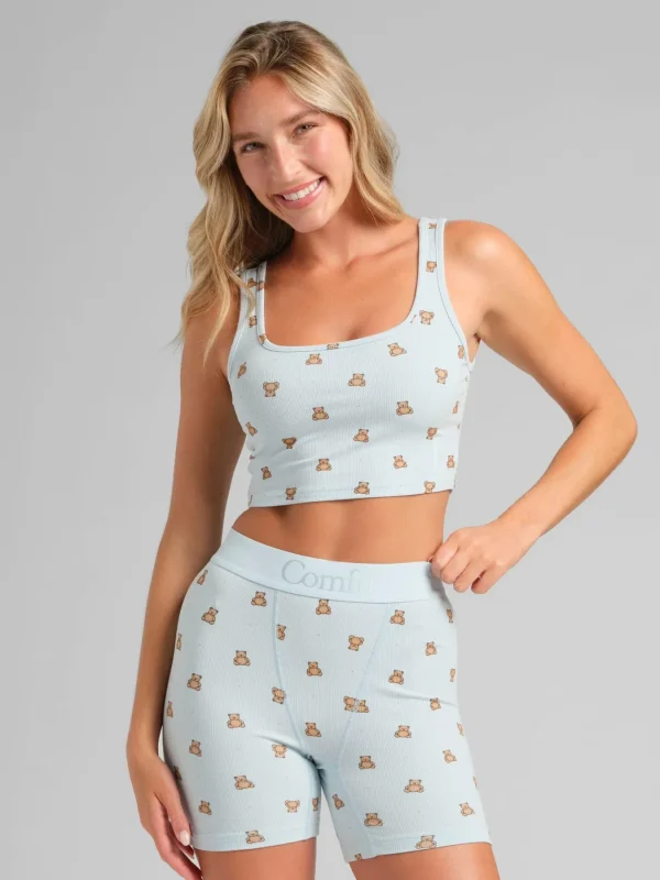 Ribbed Cropped Tank Top - Snow