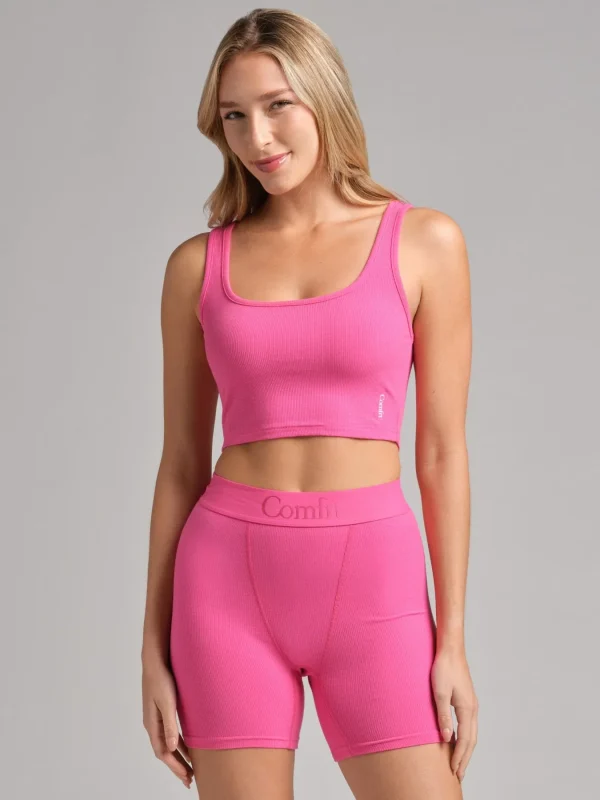 Ribbed Cropped Tank Top - Snow