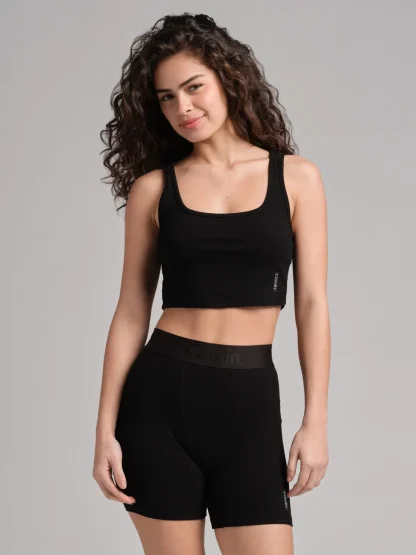 Ribbed Cropped Tank Top - Snow