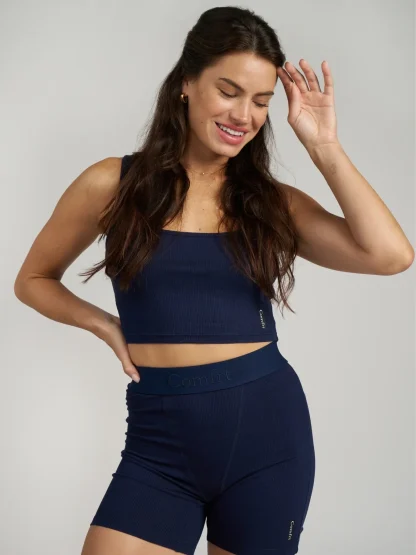 Ribbed Cropped Tank Top - Snow