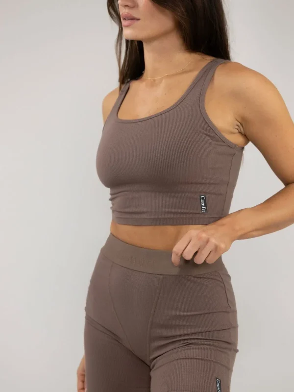 Ribbed Cropped Tank Top - Snow