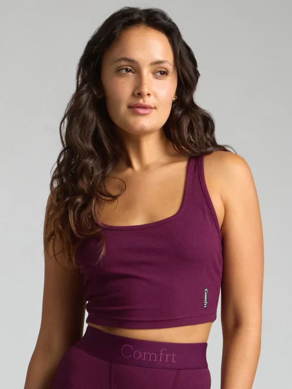 Ribbed Cropped Tank Top - Snow