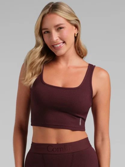 Ribbed Cropped Tank Top - Snow