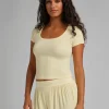 Ribbed Fitted T-Shirt - Buttercream