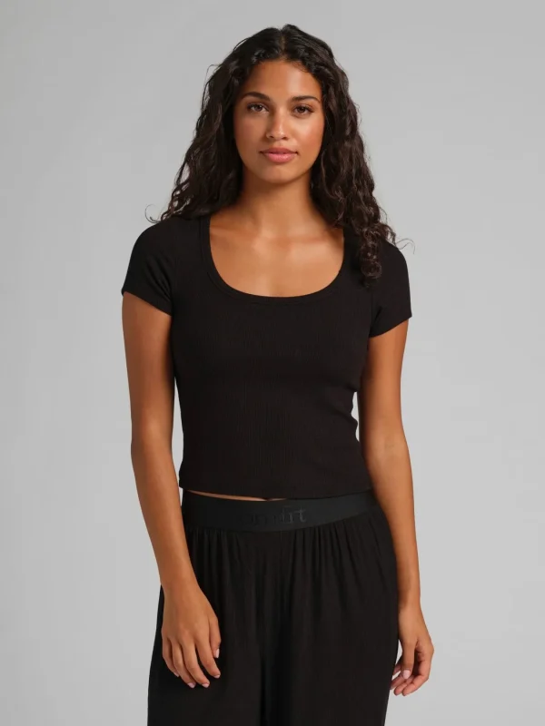 Ribbed Fitted T-Shirt - Buttercream
