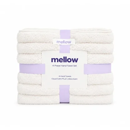 Ribbed Hand Towels, 4-Pack - Pink