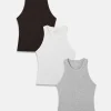 Ribbed High-Neck Tank 3-Pack