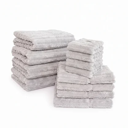 Ribbed Towel Set - Pink