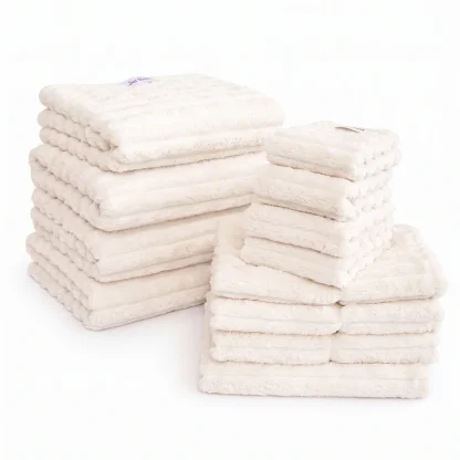 Ribbed Towel Set - Pink