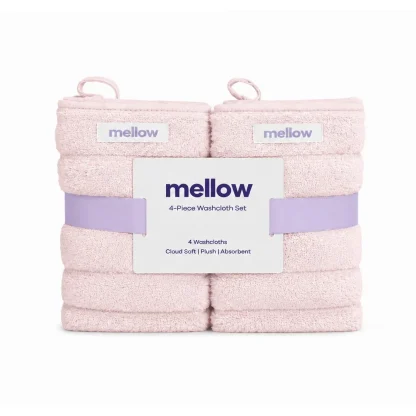 Ribbed Washcloths, 4-Pack - Pink