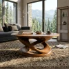Round Coffee Table With Twisted Pedestal For Luxury Living Room