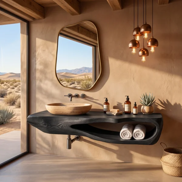 Rustic Bathroom Shelf For Industrial Bathroom Style