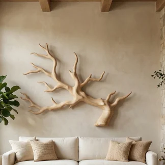 Rustic Branch Wall Decor With Natural Tree Form For Living Room