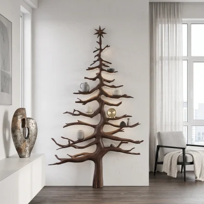 Rustic Christmas Tree Wall Decor Living Room