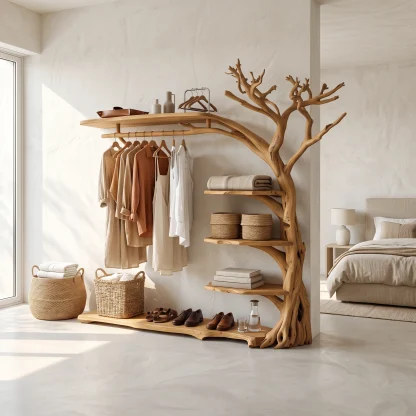 Rustic Coat Rack Shoe Shelf Entryway