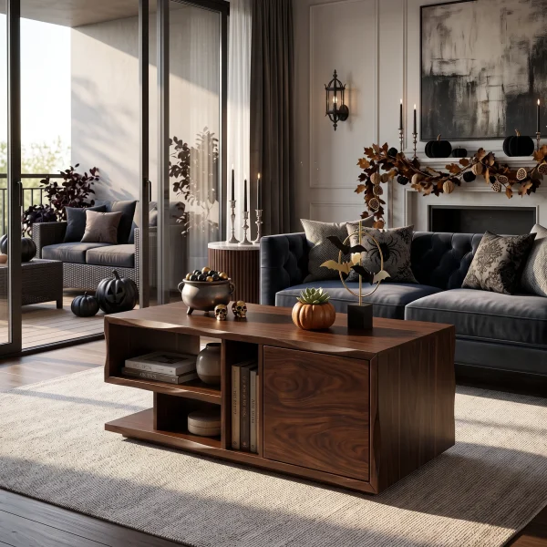 Rustic Halloween Storage Coffee Table Family Room