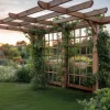 Rustic Handcrafted Outdoor Garden Seating And Trellis For Patio Or Yard