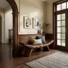 Rustic Live Edge Bench With Organic Curves For Entryway