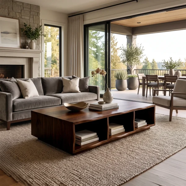 Rustic Live Edge Coffee Table Lake House