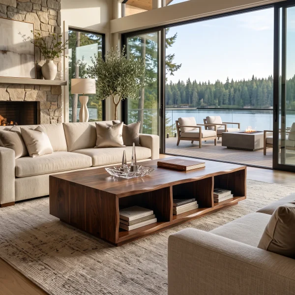 Rustic Live Edge Coffee Table Lake House