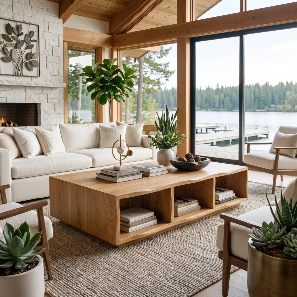 Rustic Live Edge Coffee Table Lake House