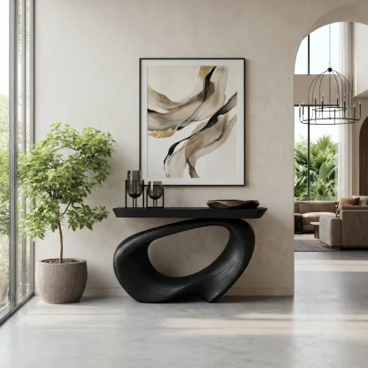 Rustic Live Edge Console Table Entryway Design