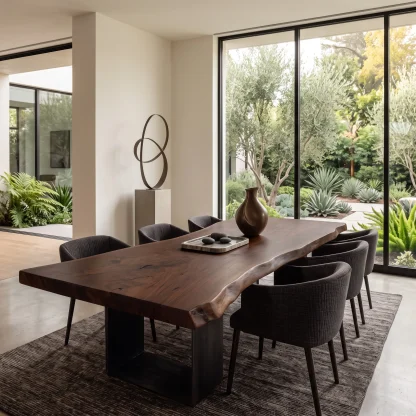 Rustic Live Edge Wood Dining Table For Dining Room