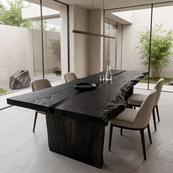 Rustic Natural Wood Dining Table Live Edge For Dining Room