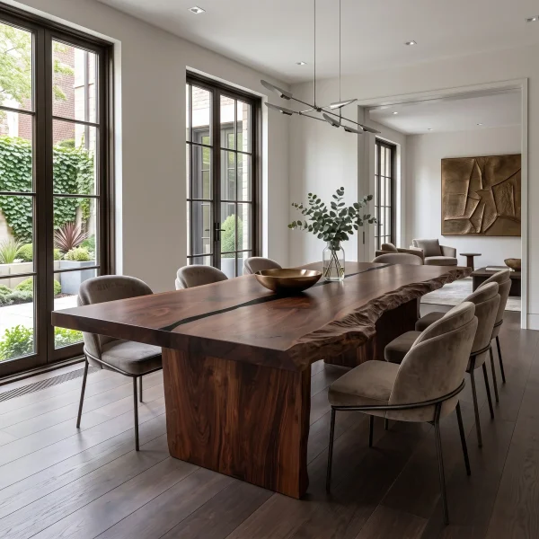 Rustic Natural Wood Dining Table Live Edge For Dining Room