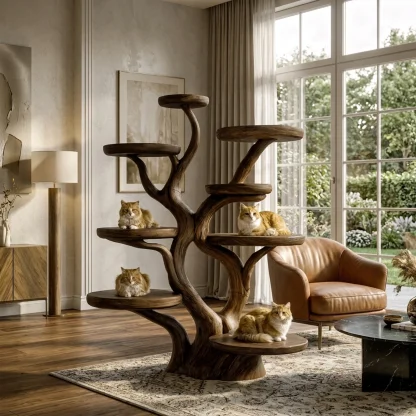 Rustic Organic Cat Tree Sculptural Pet Furniture