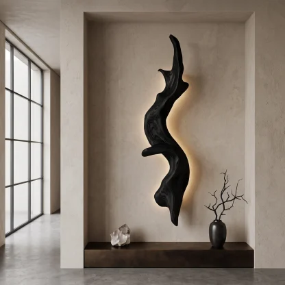 Rustic Organic Wall Lamp Sculpture For Living Room