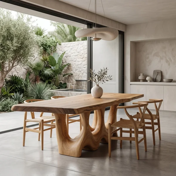 Rustic Sculptural Dining Table For Dining Room
