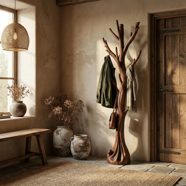 Rustic Tree Coat Rack Entryway Hallway