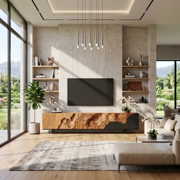 Rustic TV Console Stand For Living Room Design
