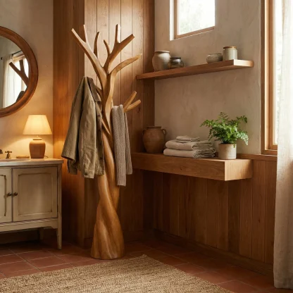 Rustic Twisted Tree Branch Coat Rack
