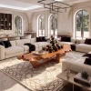 Rustic Wooden Coffee Table With Live Grain Character For Living Room