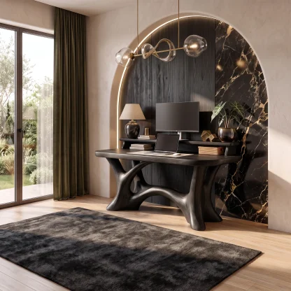 Rustic Writing Desk With Integrated Desktop Riser For Home Office