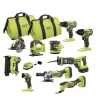 RYOBI ONE+ 18V 10-Piece Cordless Power Tool Set With 3 Batteries And Charger - PCK750KN