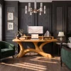 Scandinavian Corner Desk With Raised Monitor Stand For Home Office