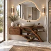Sculptural Bathroom Vanity Branch Shelving With Cabinet For Designer Homes