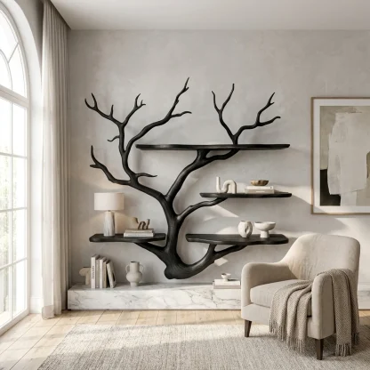 Sculptural Tree Wall Shelf