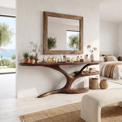 Serene Makeup Vanity Vanity Desk Sculptural Branch Base For Bedroom