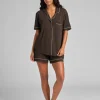 Short-Sleeve Short Pajama Set - Leopard