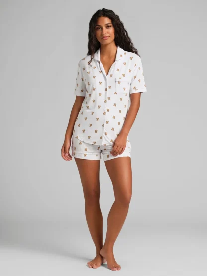 Short-Sleeve Short Pajama Set - Leopard