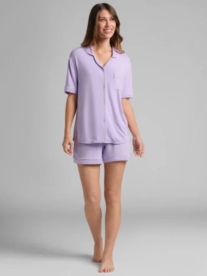 Short-Sleeve Short Pajama Set - Leopard